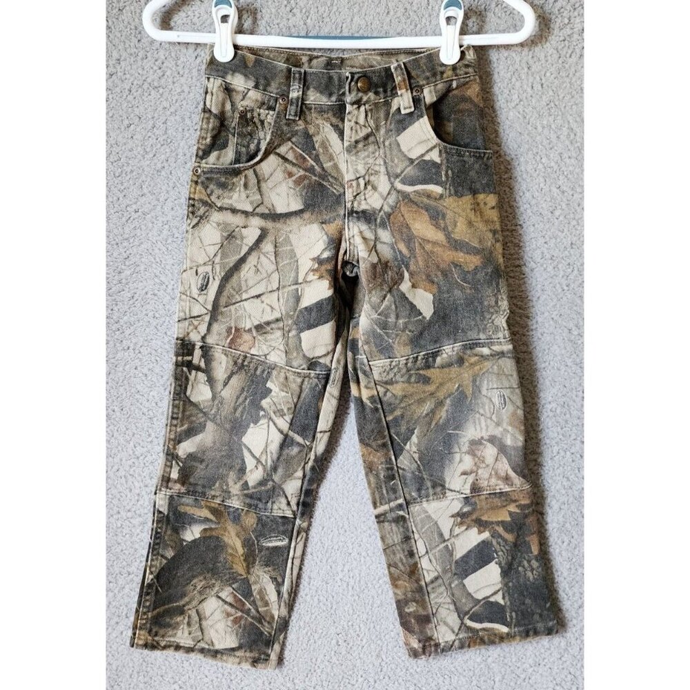 Wrangler Realtree Camo Denim Outdoors Hunting Jeans‎ Youth Size 8 100% Cotton